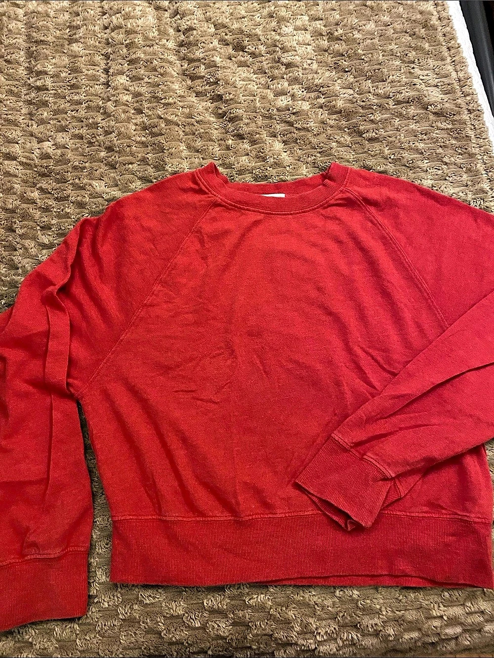 Garage orange  Crewneck raglan sleeve Sweatshirt Size Medium